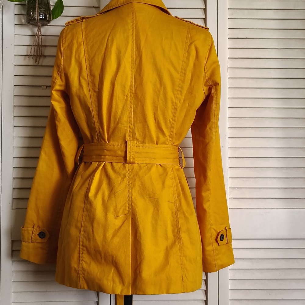 Forever 21 Mustard Double-Breasted Trench Coat Size M – Like New - Picture 4 of 9